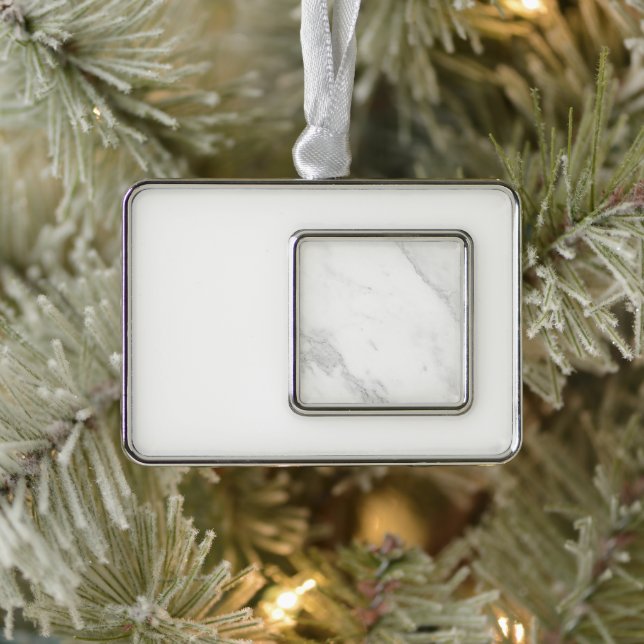 Weißer Marmor Rahmen-Ornament Silber (Baum)