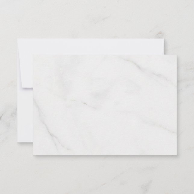 Weißer Marmor RSVP Karte (Vorderseite)