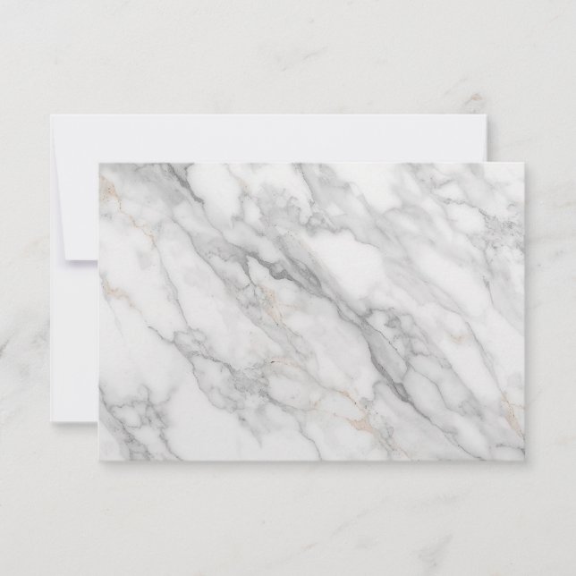 Weißer Marmor RSVP Karte (Vorderseite)