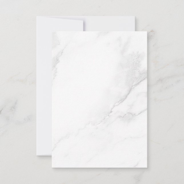 Weißer Marmor RSVP Karte (Vorderseite)