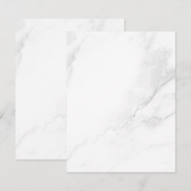 Weißer Marmor RSVP Karte (Vorne/Hinten)