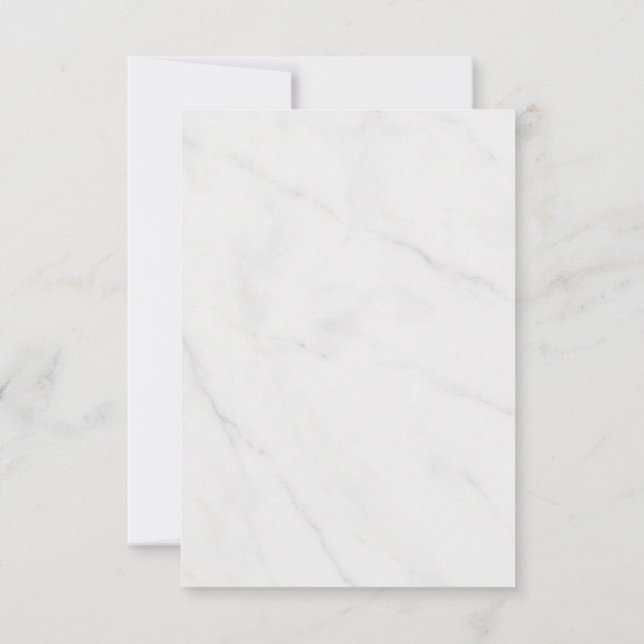 Weißer Marmor  RSVP Karte (Rückseite)