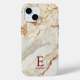 Weißer Marmor Schick Gold Glitter Monogramm Case-Mate iPhone Hülle