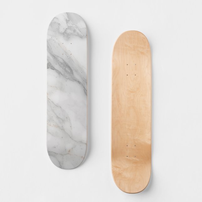 Weißer Marmor Skateboard (Vorderseite)
