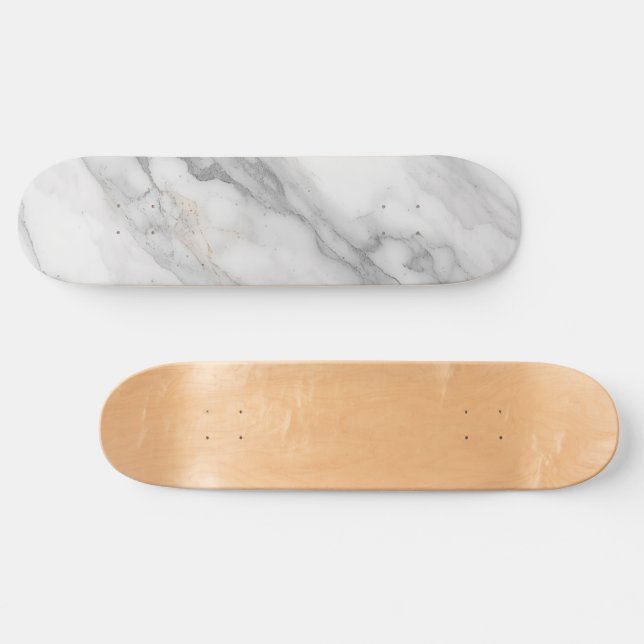 Weißer Marmor Skateboard (Horizontal)