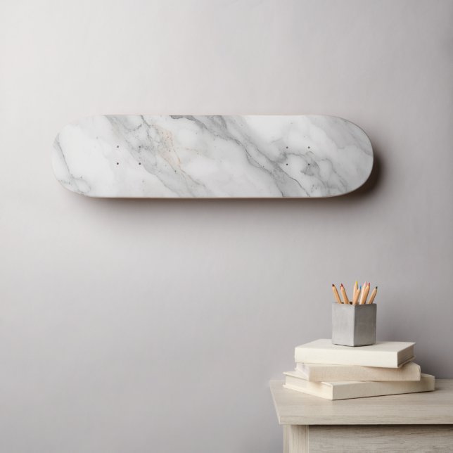 Weißer Marmor Skateboard (Wandkunst (Horz))