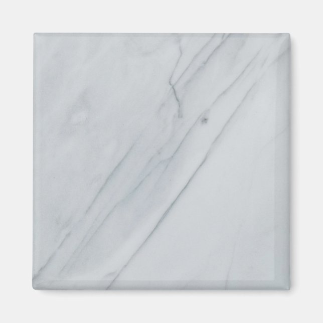 Weißer Marmor Stone Square Magnet (Vorne)