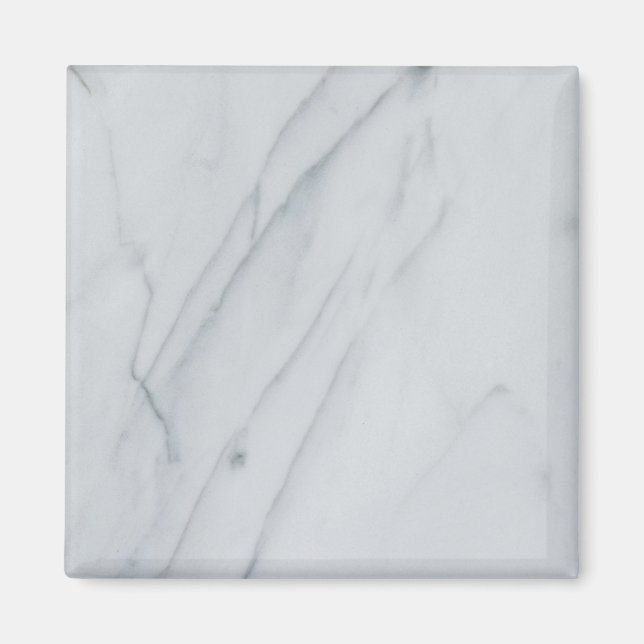 Weißer Marmor Stone Square Magnet (Vorne)