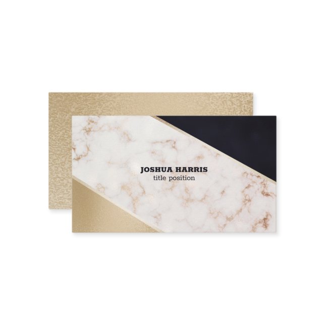 Weißer Marmor und Glitzer Visitenkarte (Vorderseite/Rückseite Beispiel)