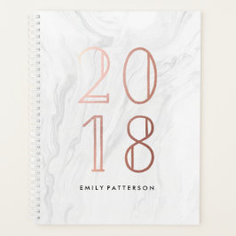 Weißer Marmor und Rose Gold | Personalisierter Pla Planer