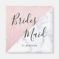 Weißer Marmor und Rose Goldmedaille Glitzer Brides