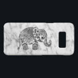 Weißer Marmor und Schwarzer Flora Paisley Elefant Case-Mate Samsung Galaxy S8 Hülle<br><div class="desc">Elegantes,  Vintages,  blumengeschmücktes Paisley Elefantendesign mit weißem und grauem Marmor</div>