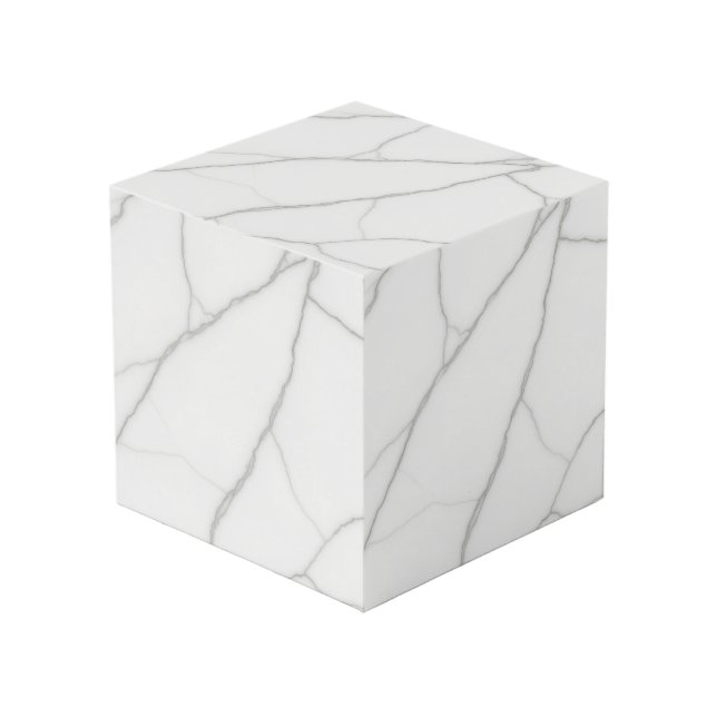 Weißer Marmor Würfel (Vorderseite Schrägansicht)