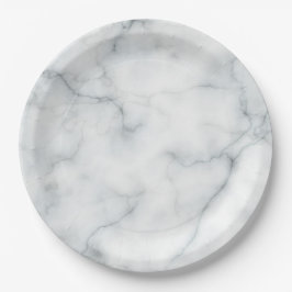 weißer Marmorausdruck Pappteller