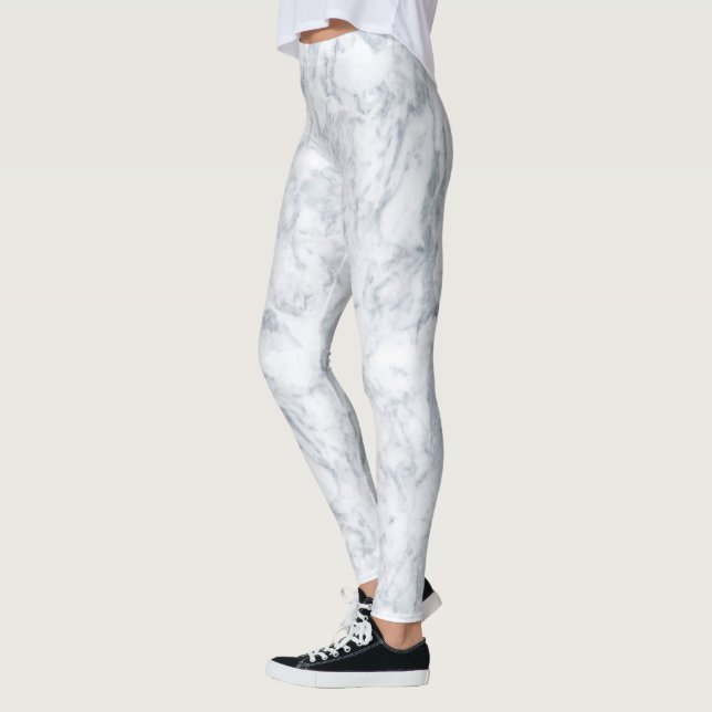weißer Marmorlook Leggings (Links)