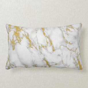 Weißer Marmorstone Gild Accent Lendenkissen
