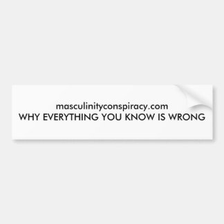 weißer masculinityconspiracy.com-Autoaufkleber Autoaufkleber