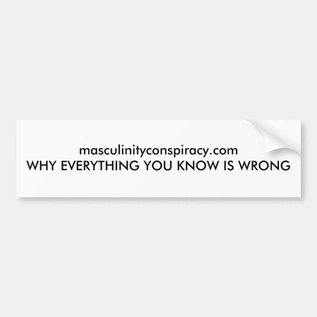 weißer masculinityconspiracy.com-Autoaufkleber Autoaufkleber (Vorne)