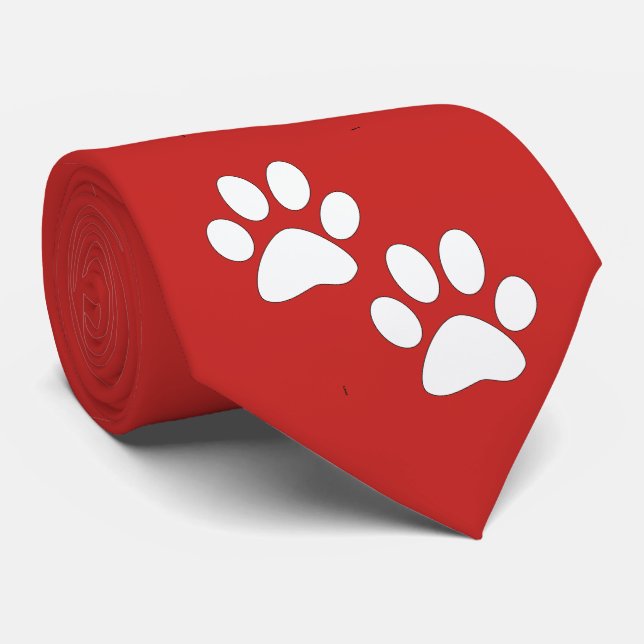 Weißer Maskottdruck auf Maroon Krawatte (Gerollt)