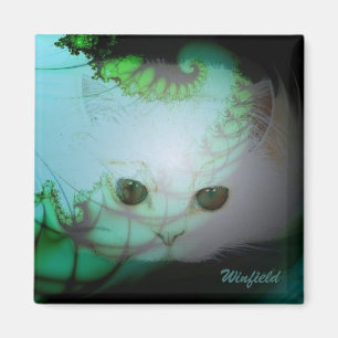 Weißer Miezekatze-Magnet Magnet