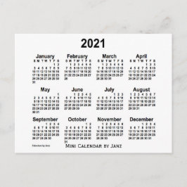 Weißer Mini-Kalender 2021 von Janz Postkarte