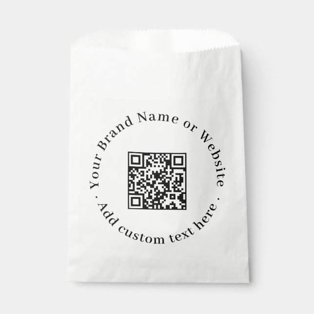 Weißer minimalistischer QR | Saubere professionell Geschenktütchen (Vorderseite)