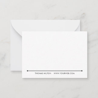 Weißer Minimalistischer Schwarzer Schriftsatz Prof Mitteilungskarte