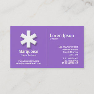 Weißer Mittelstrich Asterisk - Violett (9966CC) Visitenkarte