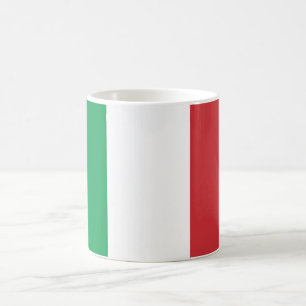 Weißer Mug, italienische Gesichtsflagge. Kaffeetasse