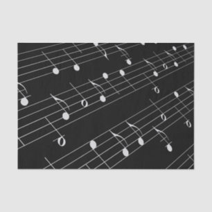 Weißer Musiknoten für Schwarztepapier Seidenpapier