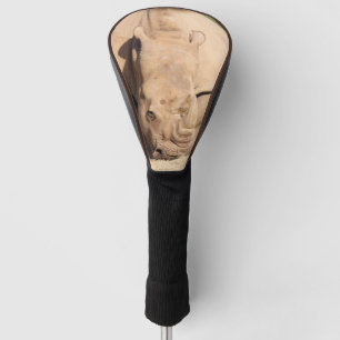 Weißer Nashorn Golf Headcover