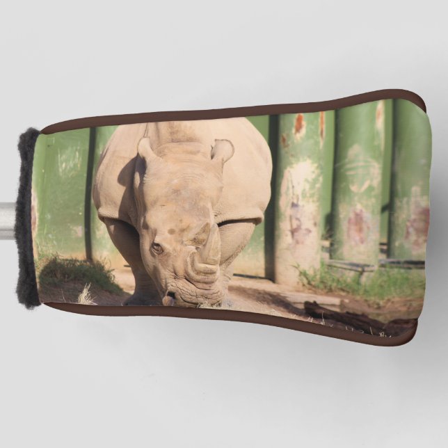 Weißer Nashorn Golf Headcover (Vorderseite)