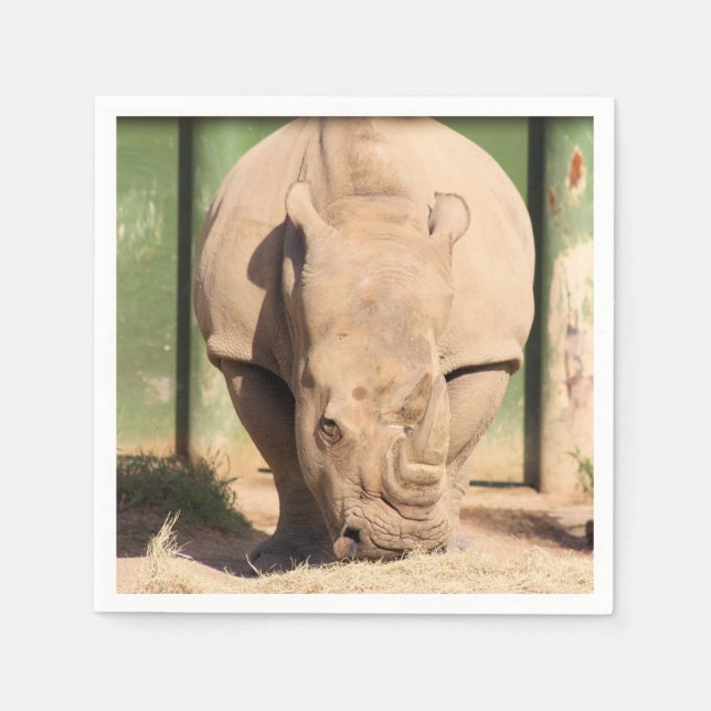Weißer Nashorn Serviette (Vorderseite)