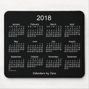 Weißer Neonkalender 2018 durch Janz Mausunterlage Mousepad