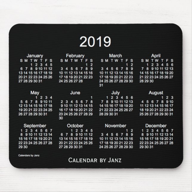Weißer Neonkalender 2019 durch Janz Mousepad (Vorne)