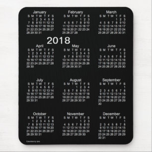 Weißer Neonkalender des Großdruck-2018 durch Janz Mousepad