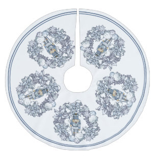 Weißer Nussknacker Polyester Weihnachtsbaumdecke