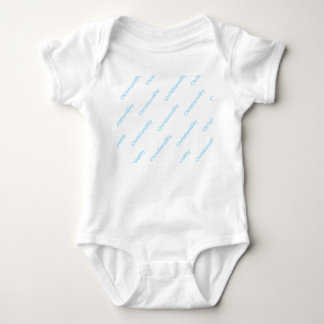 weißer Onesie blaues Logo wiederholen Baby Strampler