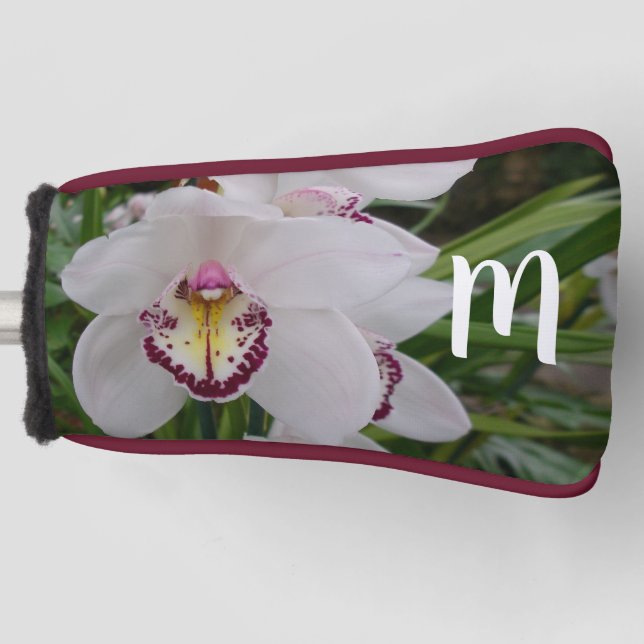 Weißer Orchid II Elegant Golf Headcover (Vorderseite)