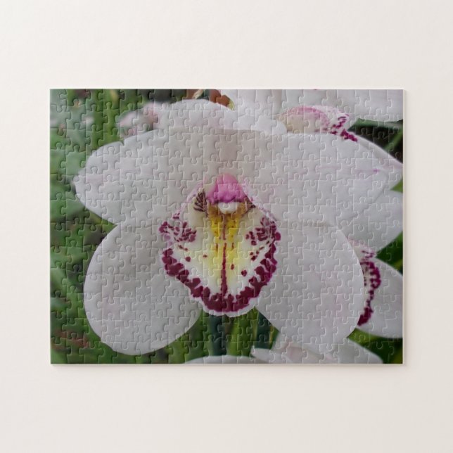Weißer Orchid II Elegant Puzzle (Horizontal)