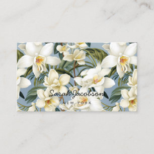 Weißer Orchideen Visitenkarte