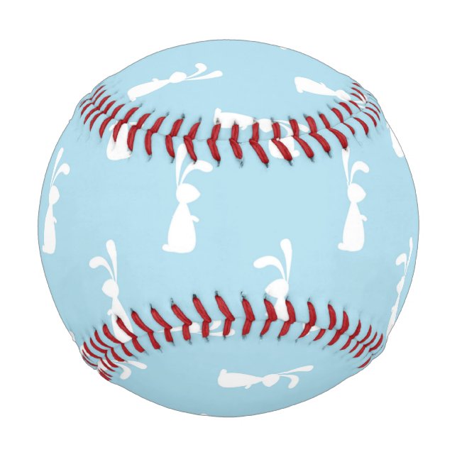 Weißer Ostern Bunny Rabbit Oars Pastell Blauer Frü Baseball (Vorderseite)