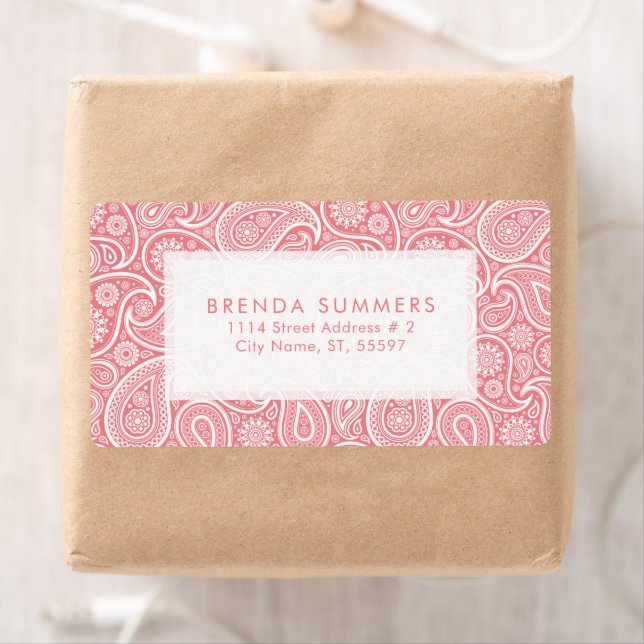 Weißer Paisley - benutzerdefinierter rosa Hintergr (Insitu)