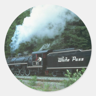 Weißer Pass und Yukon im Weißpass aus Skagway, Runder Aufkleber