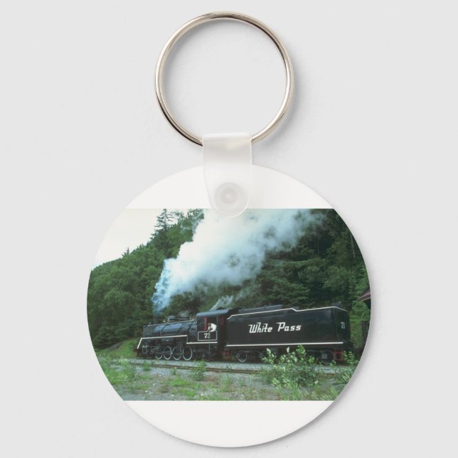 Weißer Pass und Yukon im Weißpass aus Skagway, Schlüsselanhänger (Vorderseite)