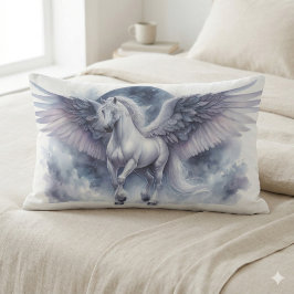 Weißer Pegasus mondbeschienene Flügel himmlischer  Lendenkissen