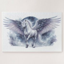 Weißer Pegasus mondbeschienene Flügel himmlischer  Puzzle