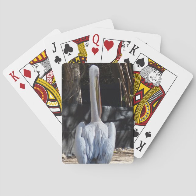 Weißer Pelikan-Spielkarten Spielkarten (Rückseite)