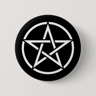 Weißer Pentagram-Knopf Button