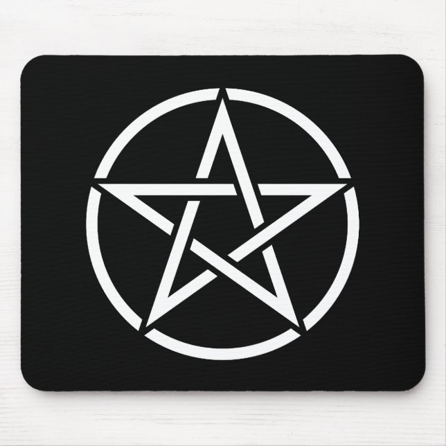Weißer Pentagram Mousepad (Vorne)